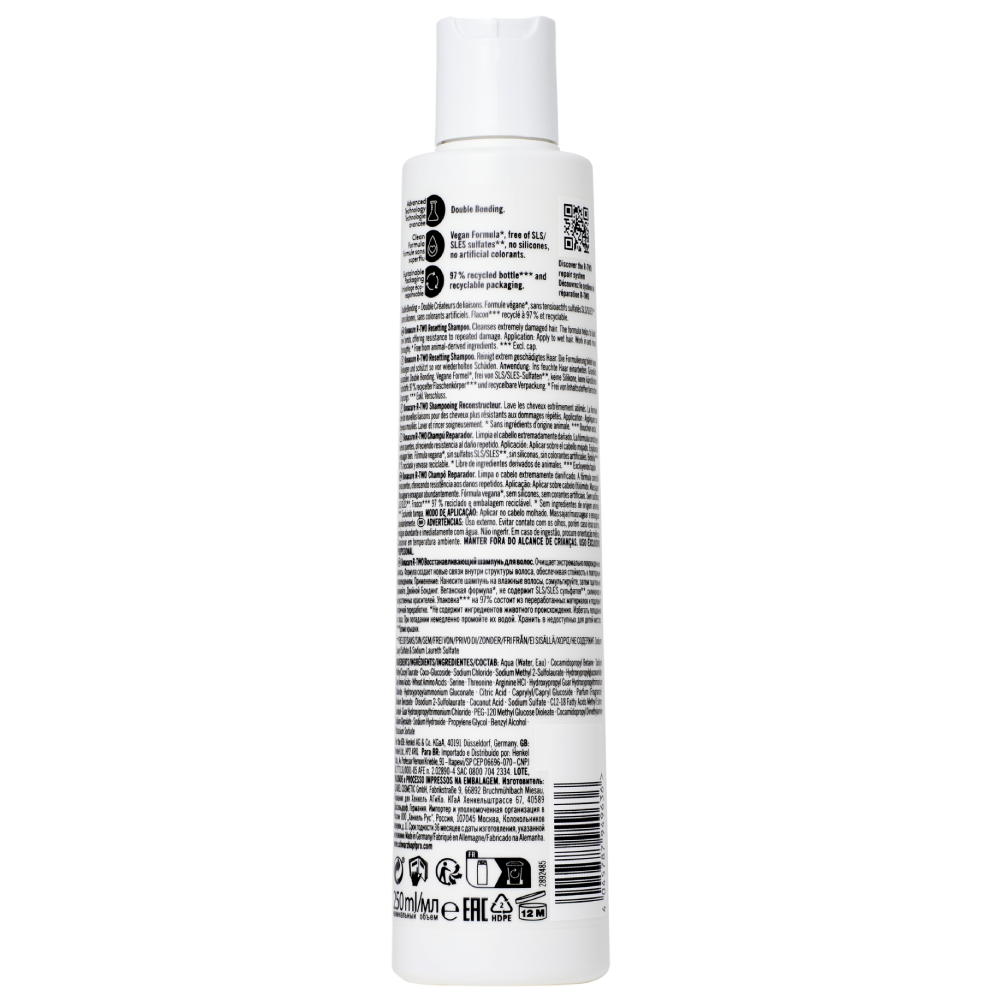 Schwarzkopf - Champú Restaurador BC Bonacure Clean Performance R-TWO Resetting 250 ml