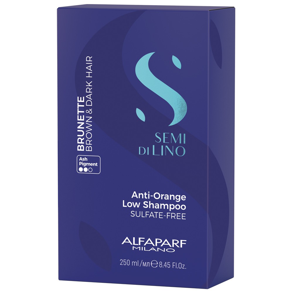 Alfaparf - Semi di Lino Brunette Anti-Orange Low Champú 250 ml