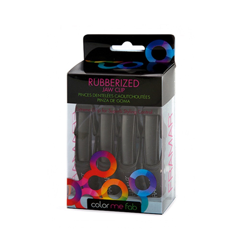 Framar - Pinzas De Goma Negra Para Cabello 4 Unidades - BFFRA91002