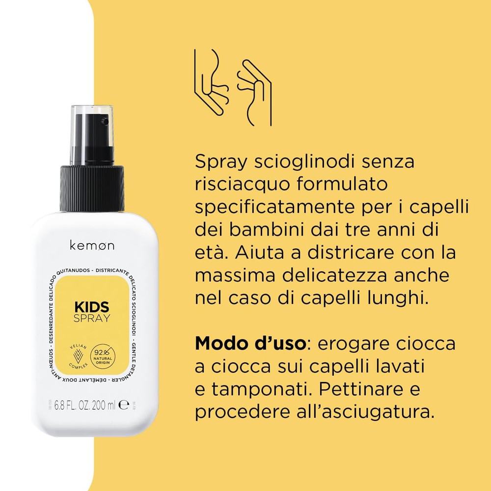 Kemon - Spray Desenredante para Niños Hair Care Kids Spray 200 ml