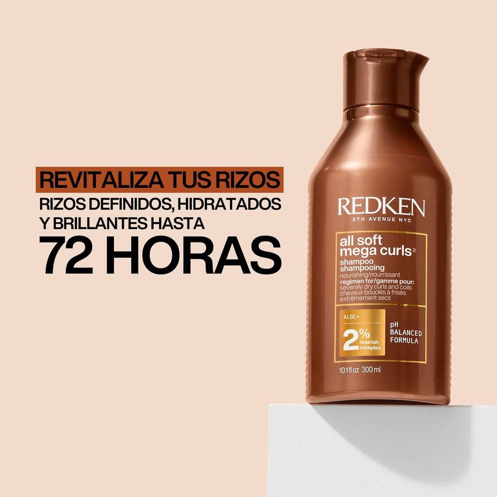 Redken - Champú Hidratante para Rizos y Ondas All Soft Mega Curls 300 ml