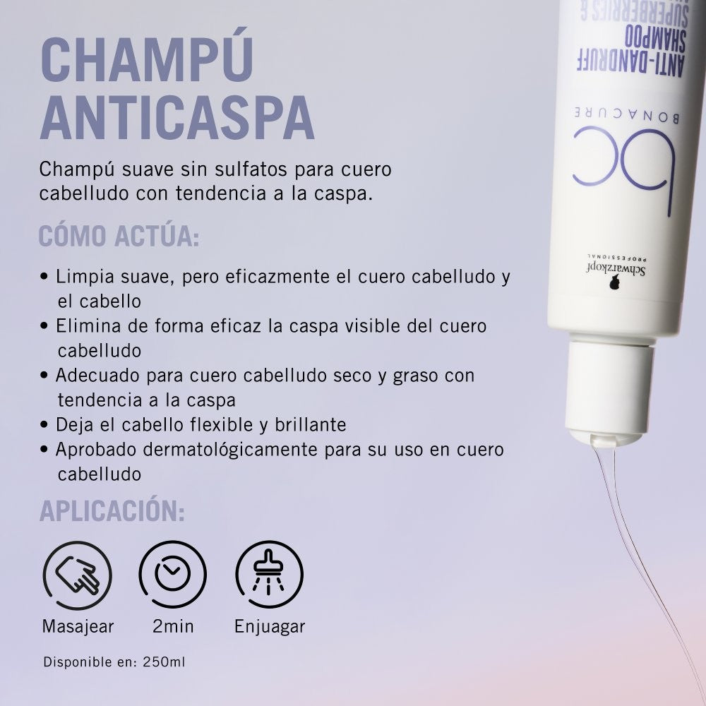 Schwarzkopf - Champú Anticaspa BC Bonacure Anti-Dandruff Clean Performance 250 ml