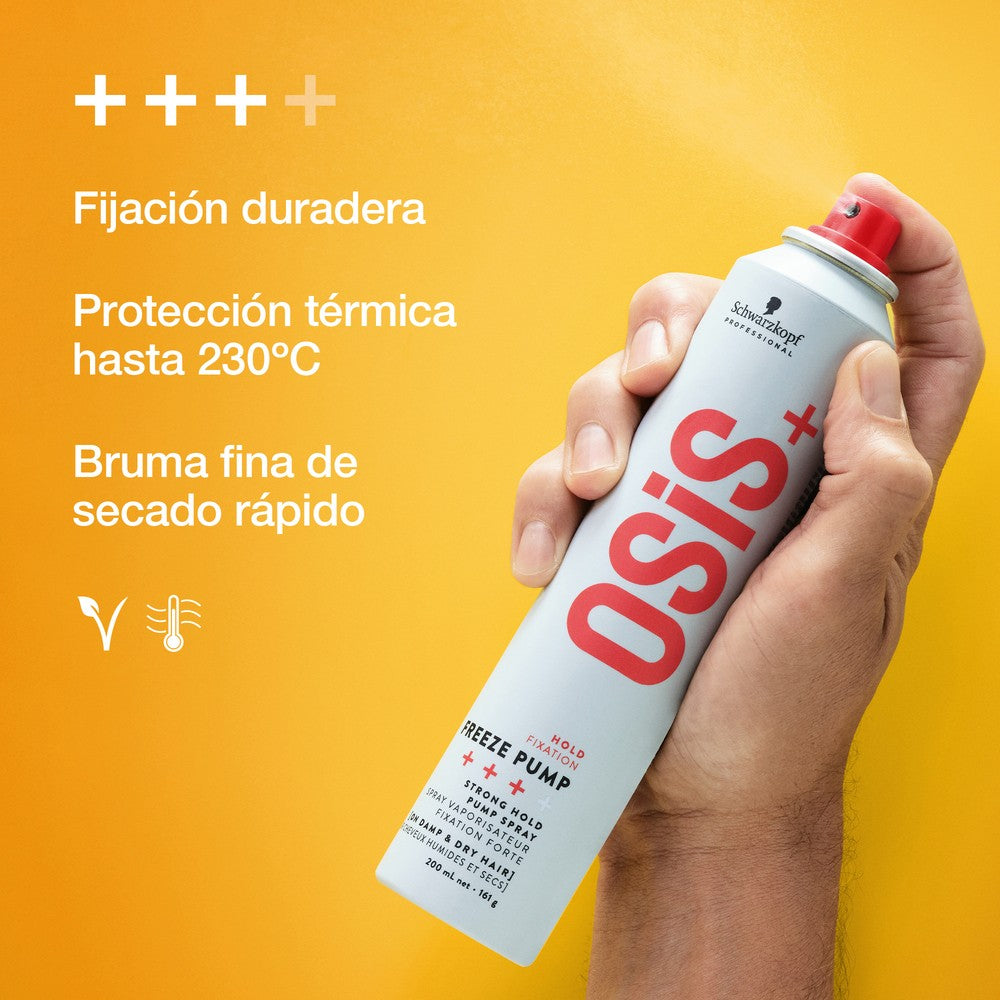 Schwarzkopf - Laca de Fijación Fuerte Sin Aerosol OSiS+ Freeze Pump 200 ml