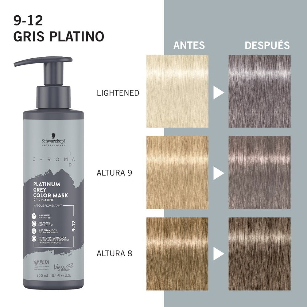 Schwarzkopf - Mascarilla De Color Chroma ID 9-12 Gris Platino 300 ml