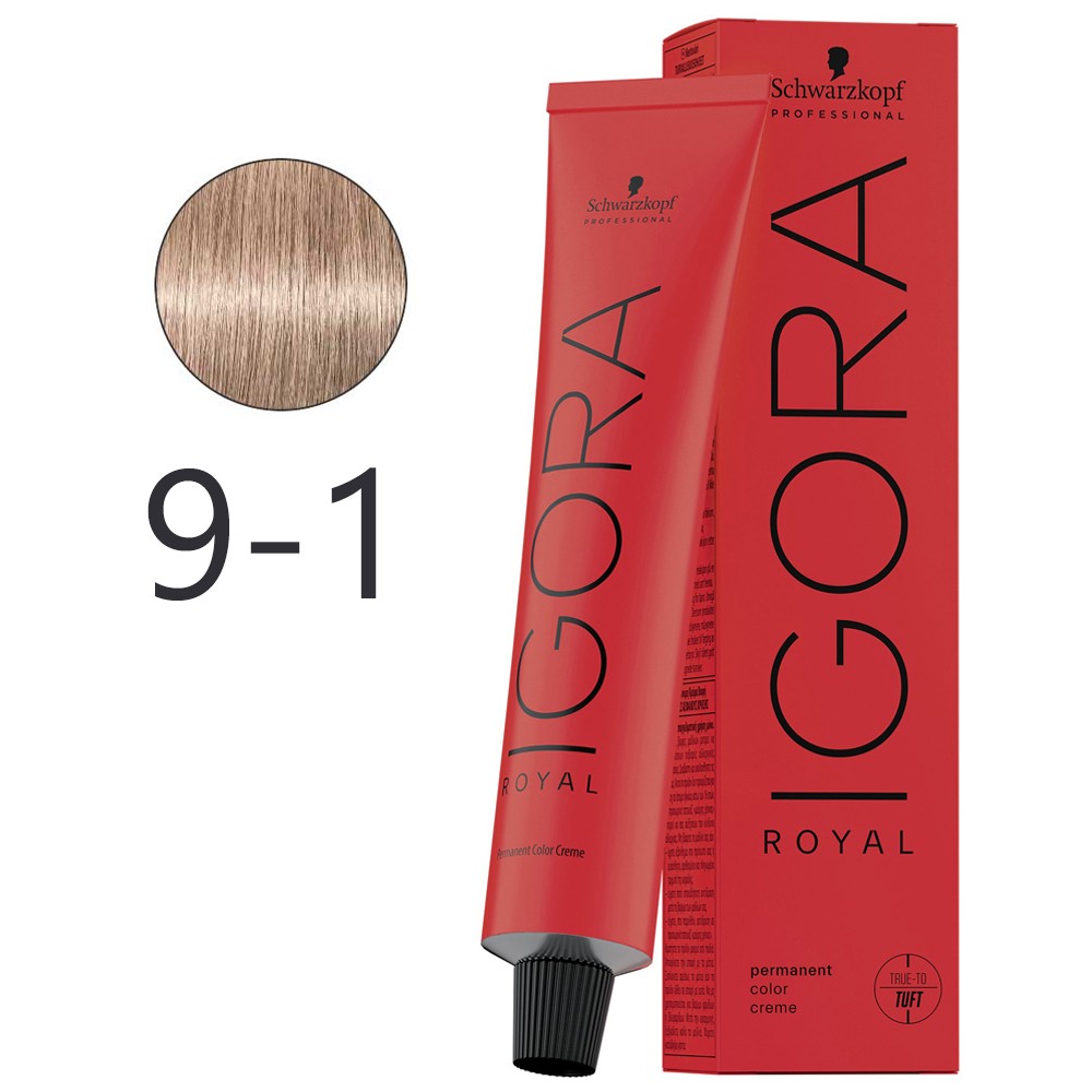 Schwarzkopf - Igora Royal 9-1 Very Light Ash Blonde Hair Dye 60 ml