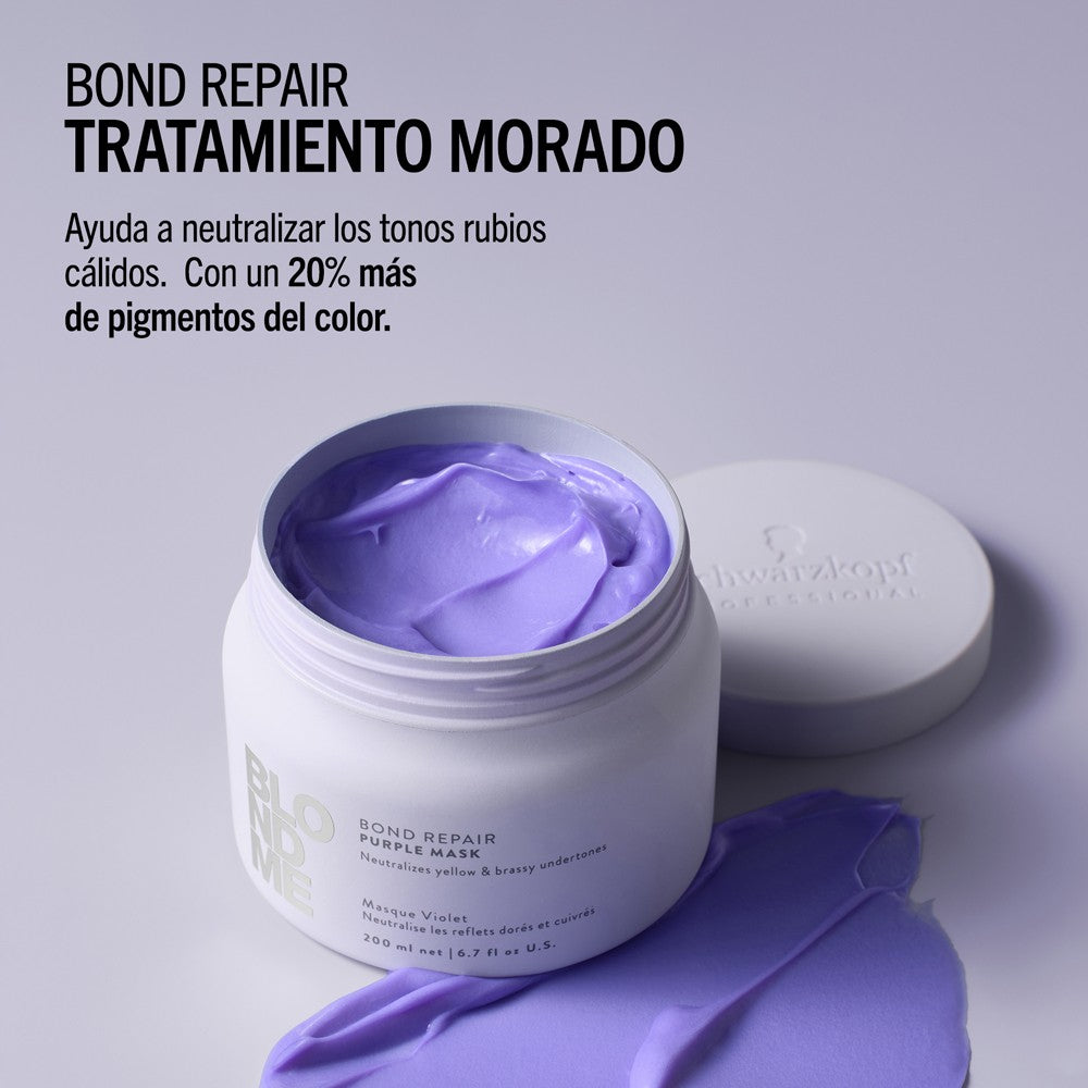 Schwarzkopf - Tratamiento Morado BlondMe Bond Repair Purple Mask 200 ml