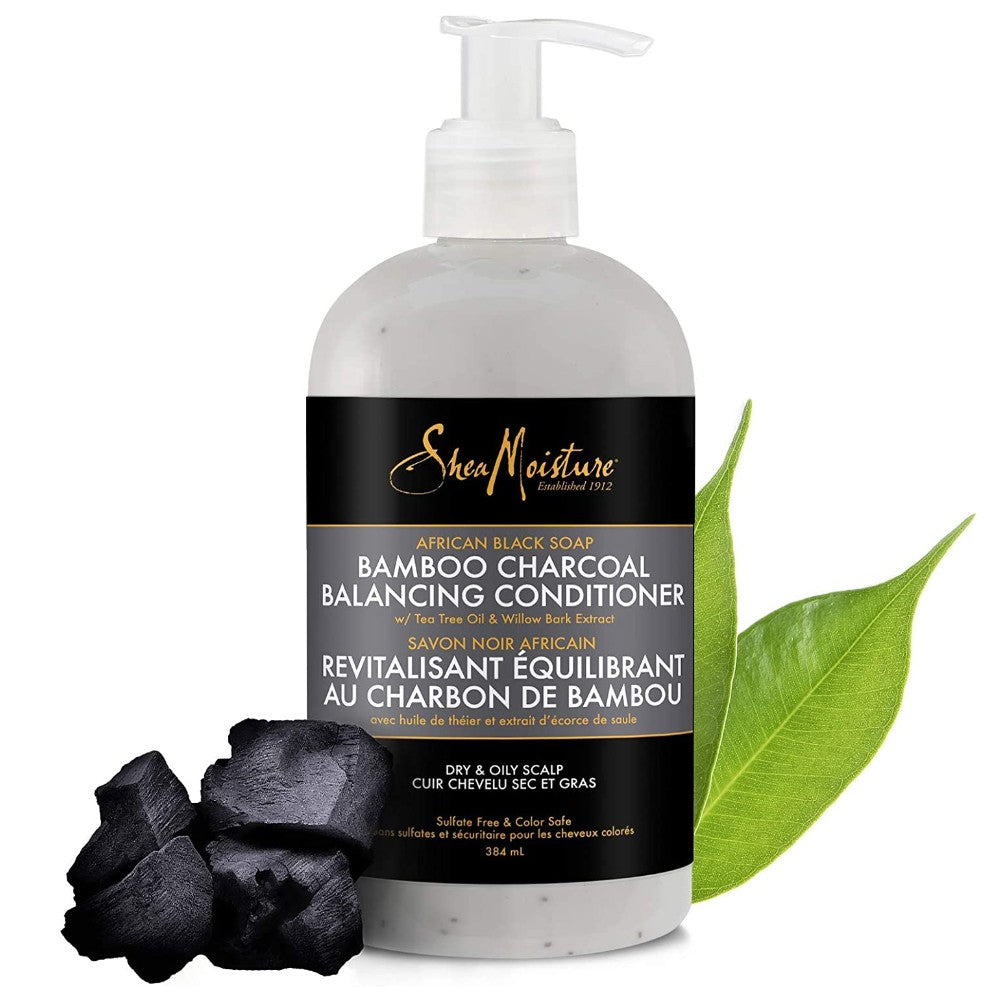 Shea Moisture - Acondicionador de Limpieza Profunda African Black Soap Bamboo Charcoal 384 ml