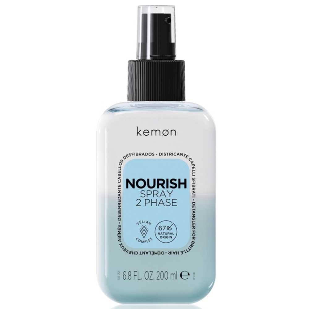 Kemon - Spray Desenredante para Cabellos Desfibrados Hair Care Nourish Spray 2 Phase 200 ml