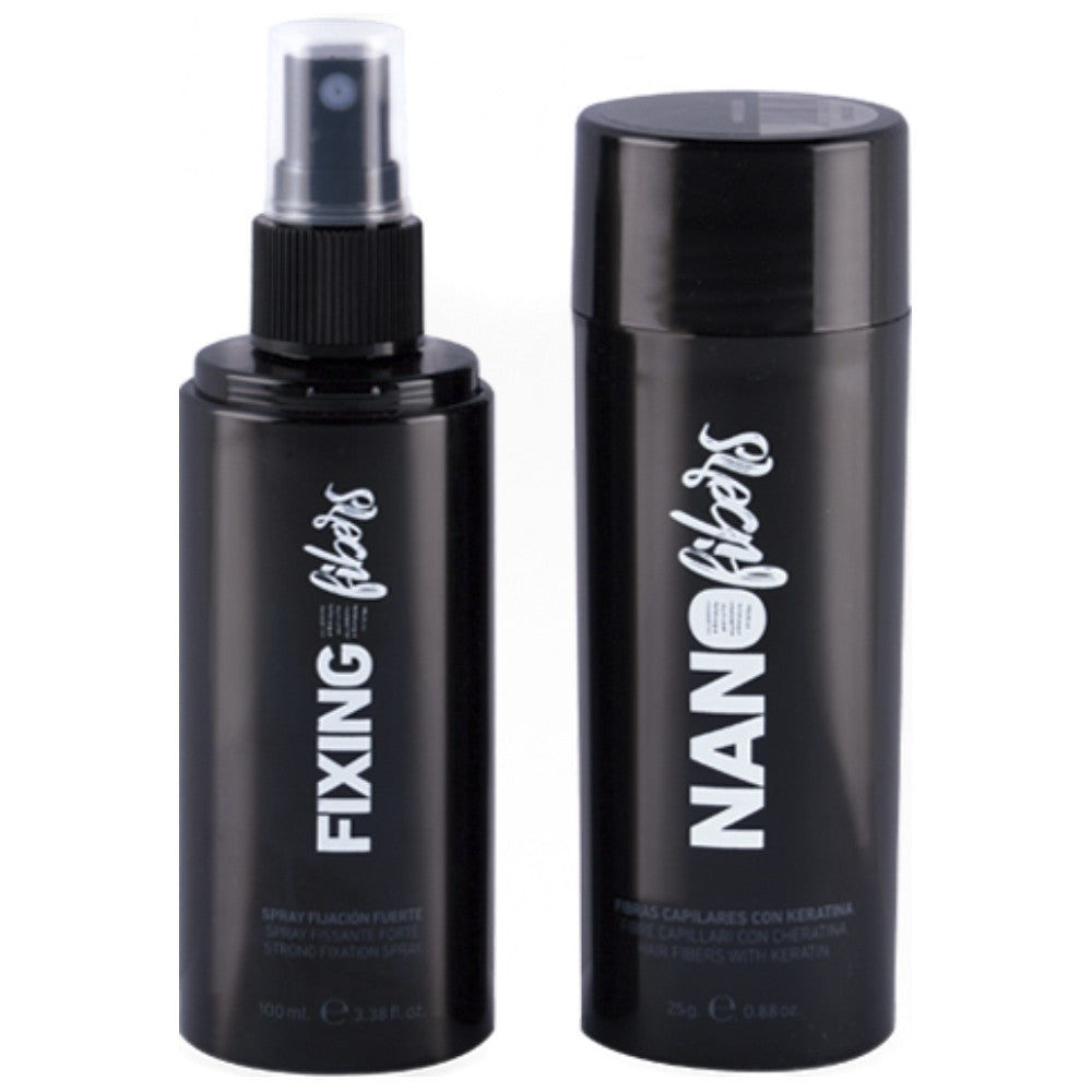 Bifull - Nano Fibras Capilares con Spray de Fijación Fuerte Color Negro 100 ml + 25 g - BFEXT43304