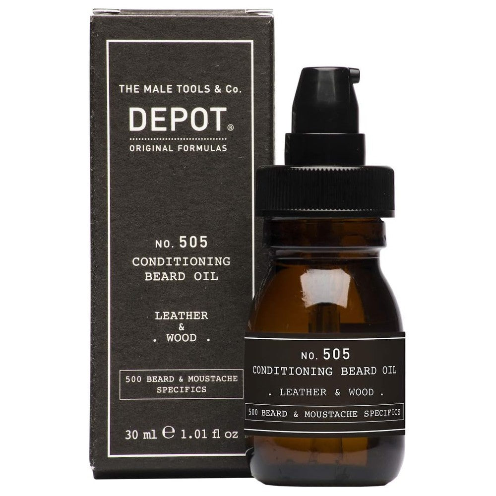 Depot - Aceite para Barba no. 505 Conditioning Beard Oil Leather & Wood 30 ml
