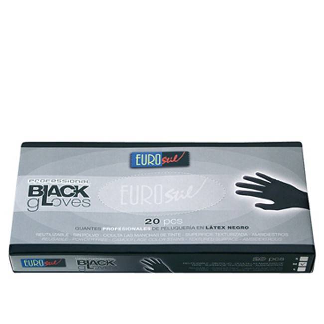 Eurostil - 02833 - Caja 20 Guantes Látex Negros M