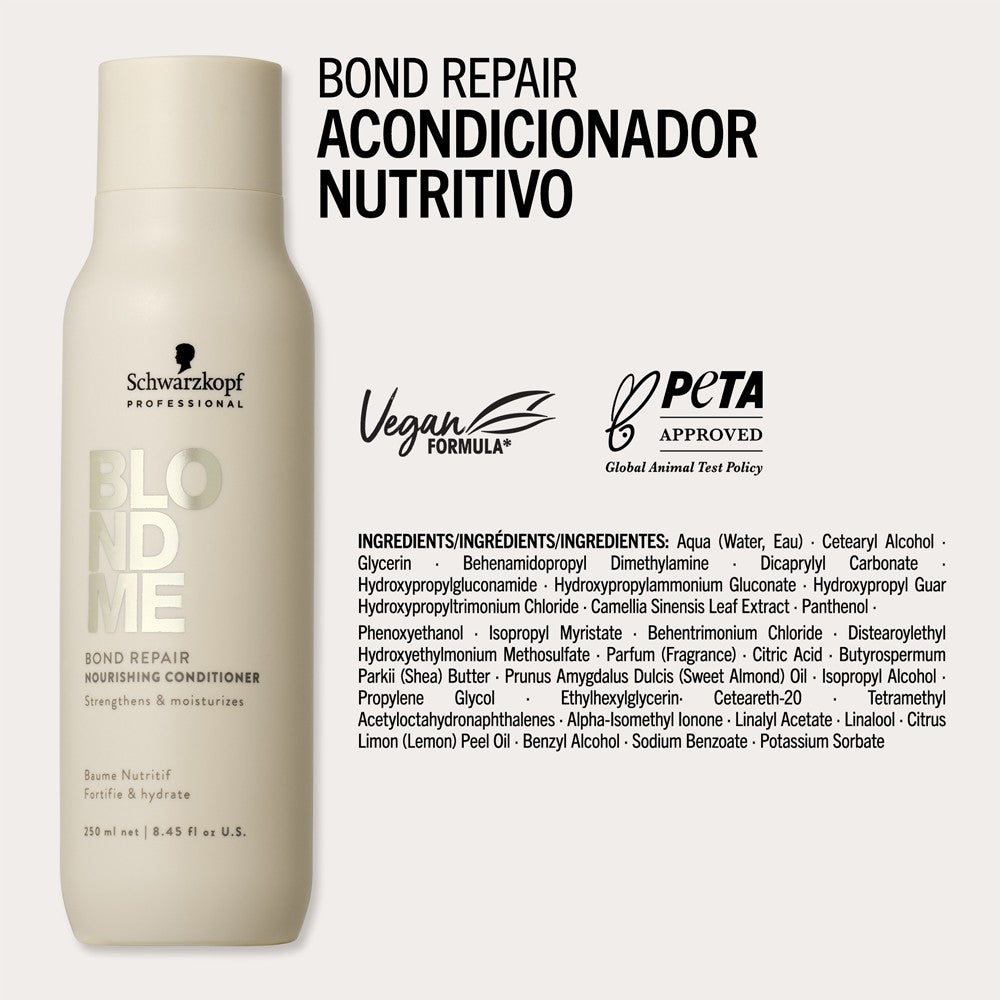 Schwarzkopf - Acondicionador Nutritivo BlondMe Bond Repair Nourishing 250 ml