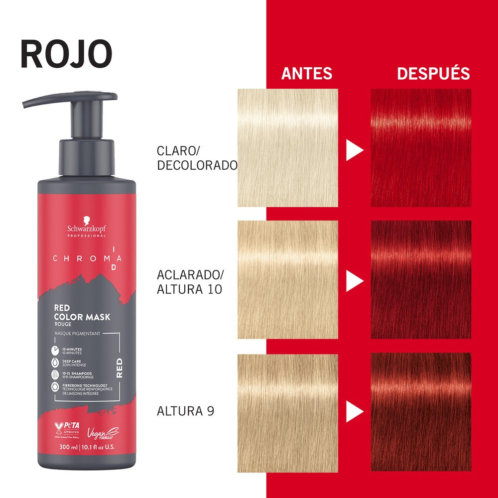 Schwarzkopf - Mascarilla De Color Rojo Chroma ID RED 300 ml