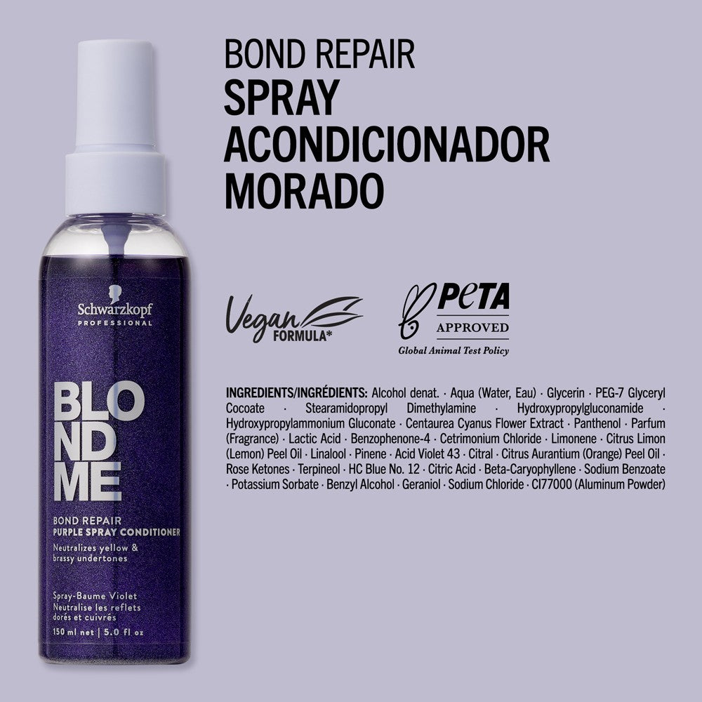 Schwarzkopf - Spray Acondicionador Morado BlondMe Bond Repair Purple 150 ml